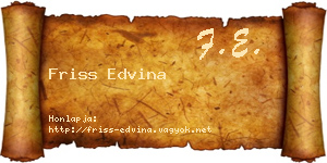 Friss Edvina névjegykártya